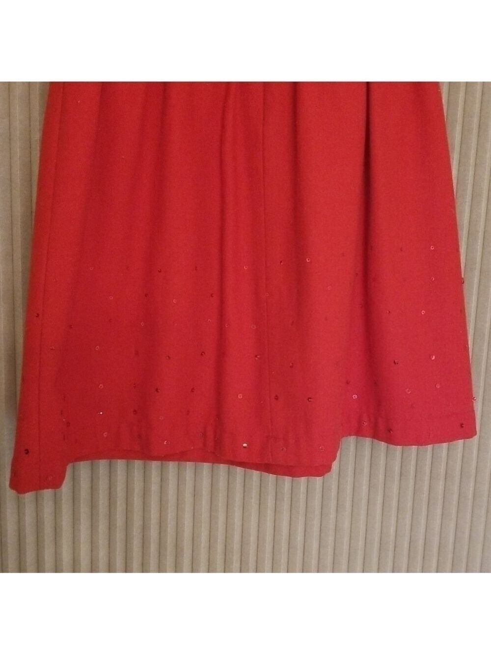 Valentine dress Girls Sz 10 140/64 Vintage Red Dress Red Sequin Bow Sleeveless - Picture 9 of 12